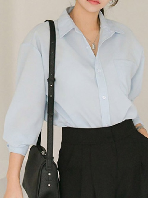 일상화보 메이플 여성 베이직 기본 긴팔 셔츠